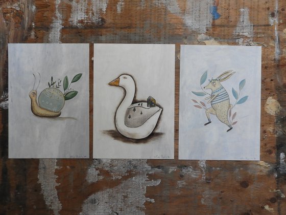 Freaky animals, set of 3