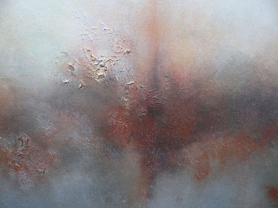 grey white and rust  (140 x 70 cm)