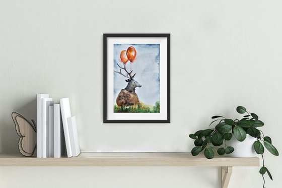 Deer With Balloons (small)