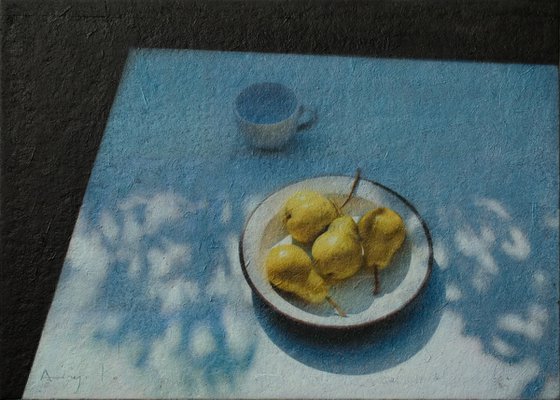 Ripe Pears and an Empty Cup