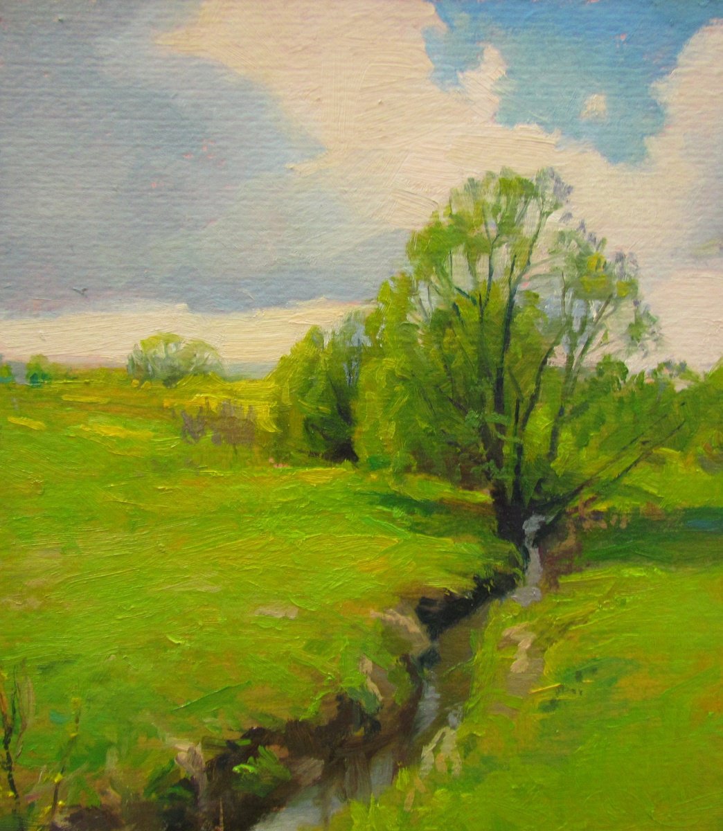 Photorealistic Landscape Oil Painting By Viktoriia Pidvarchan, 6 X 9", May, Original Artwork