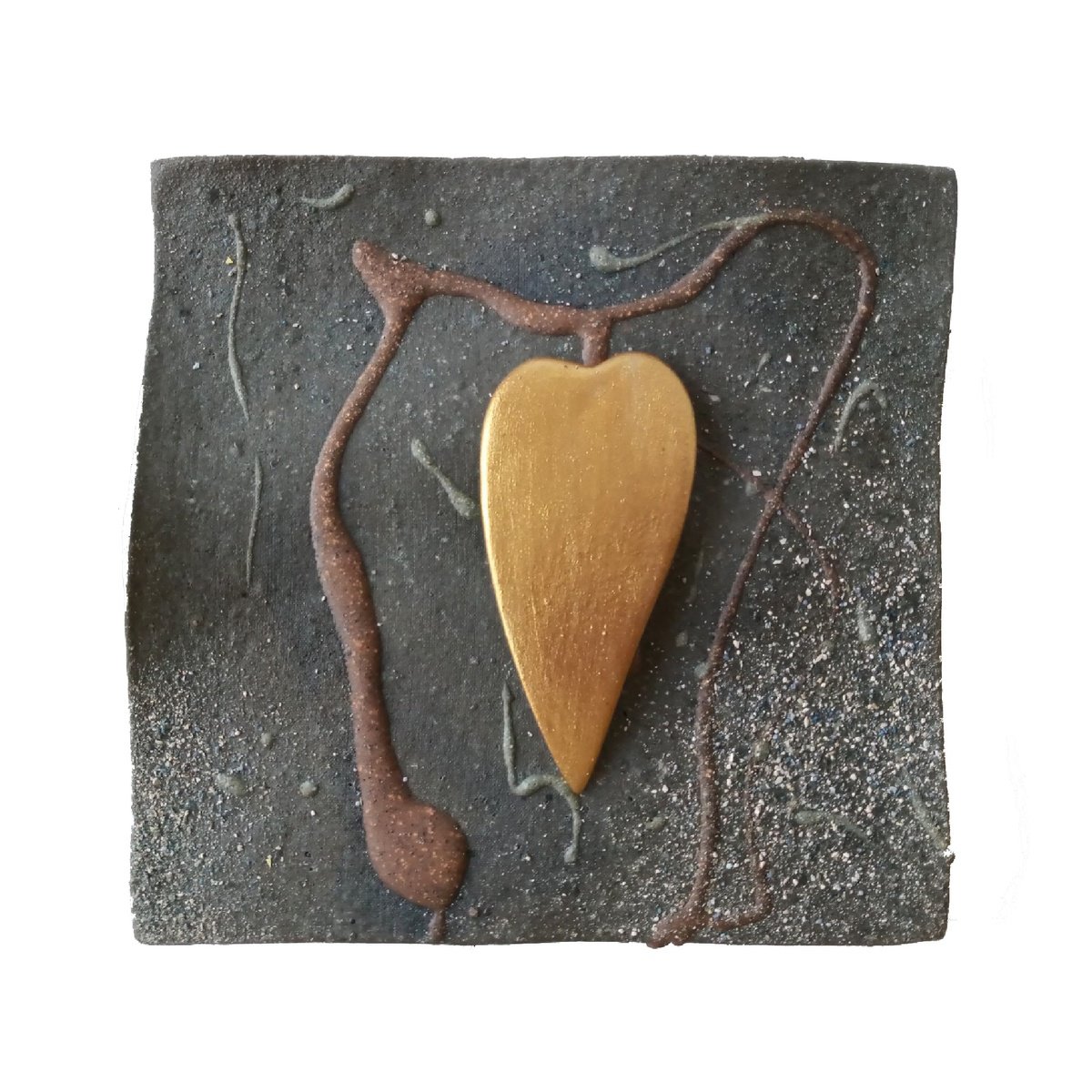 Expressive Botanical Relief By Rossitza Trendafilova, 6 X 6", "Summer Iii", Original Artwork