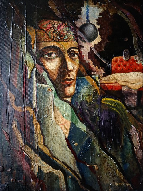 Self-Portrait 1990. by Rakhmet Redzhepov
