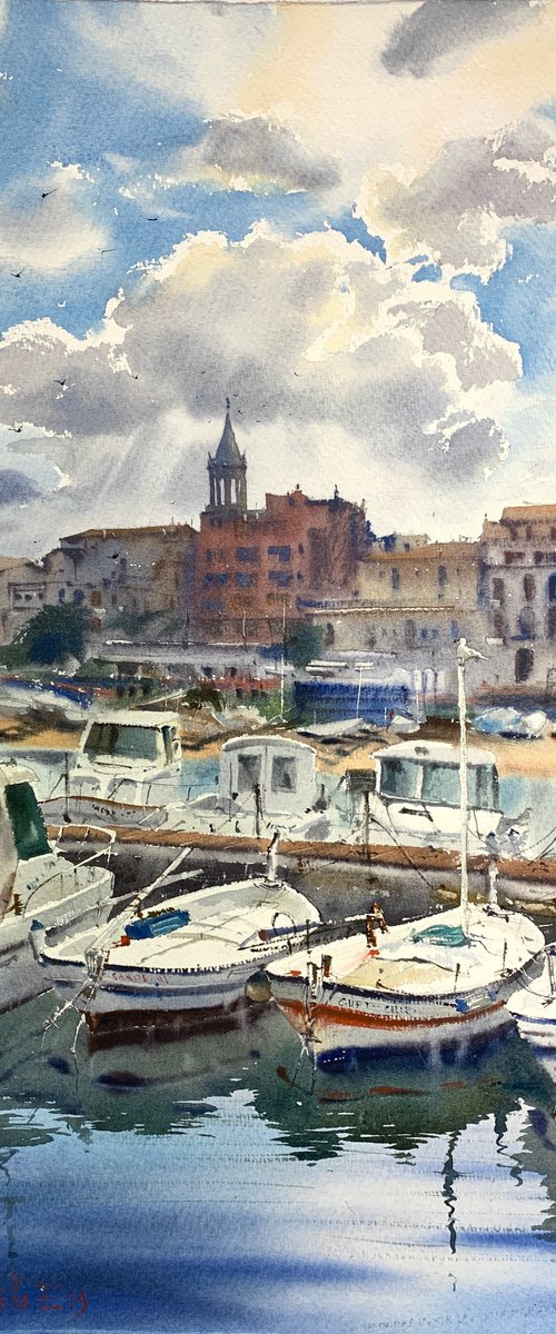 Boats in Palamos, Spain #2 by Eugenia Gorbacheva