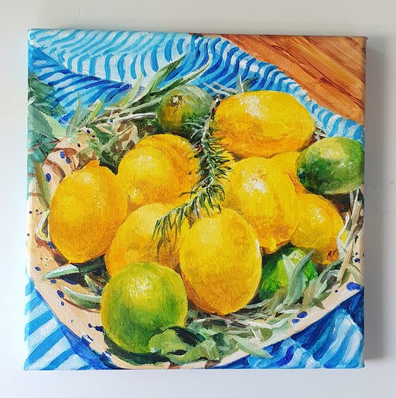 Yellow lemons still life