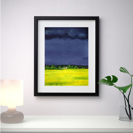 Before the Storm - Yellow rapeseed field