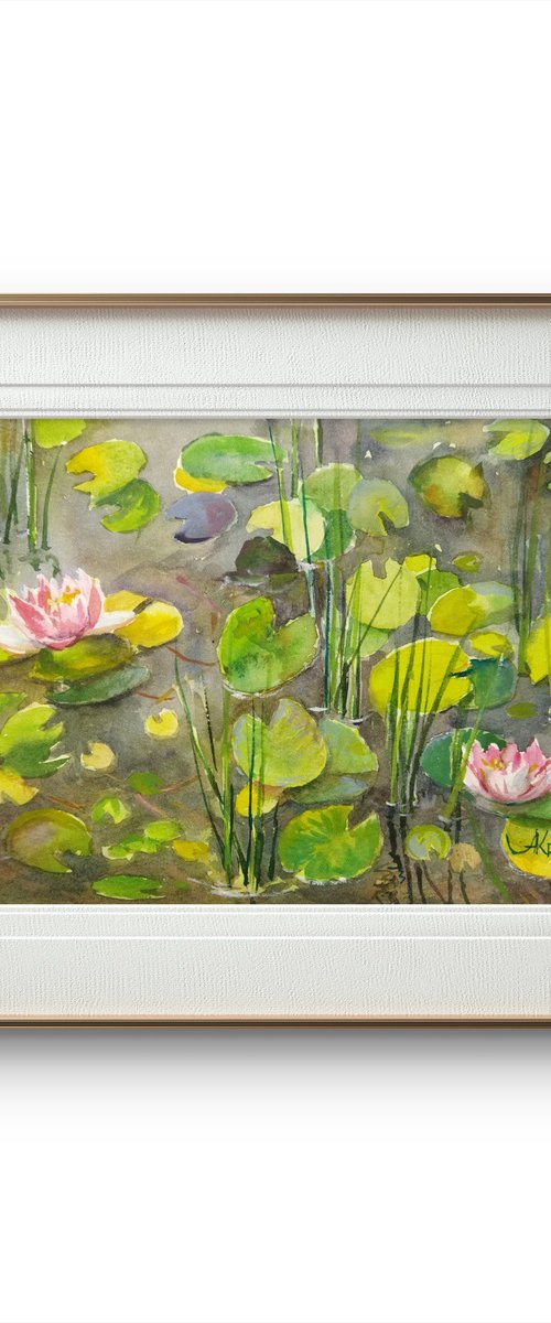 Pond with water Lilies by Ann Krasikova