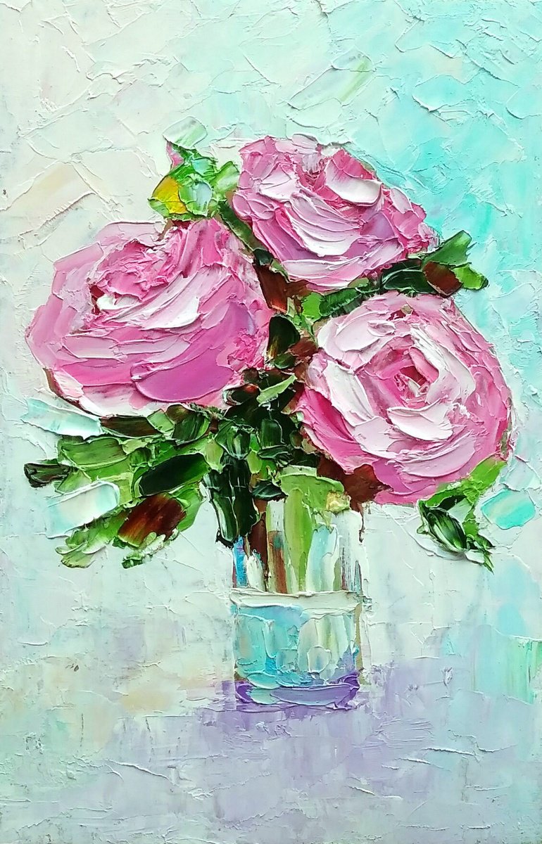 Red Roses Painting by Yulia Berseneva