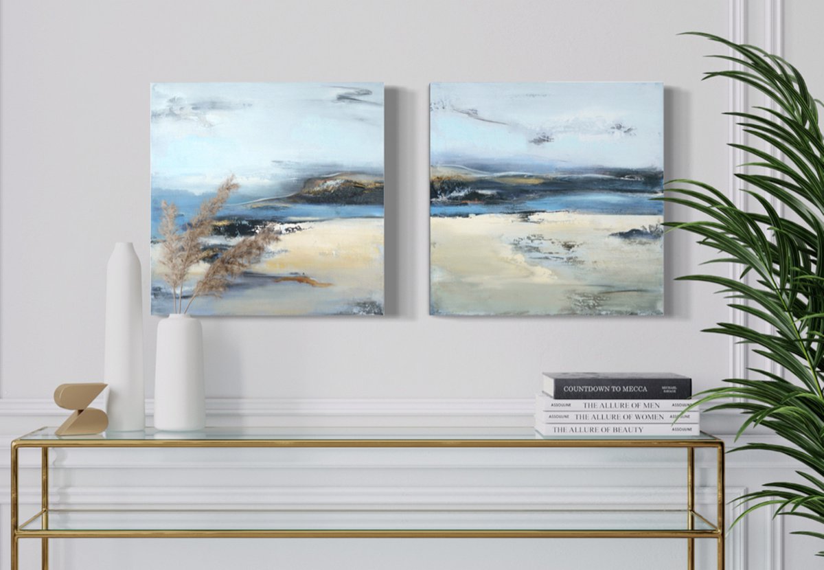 An impressionistic work Coastal Dyptich by Olesia Grygoruk