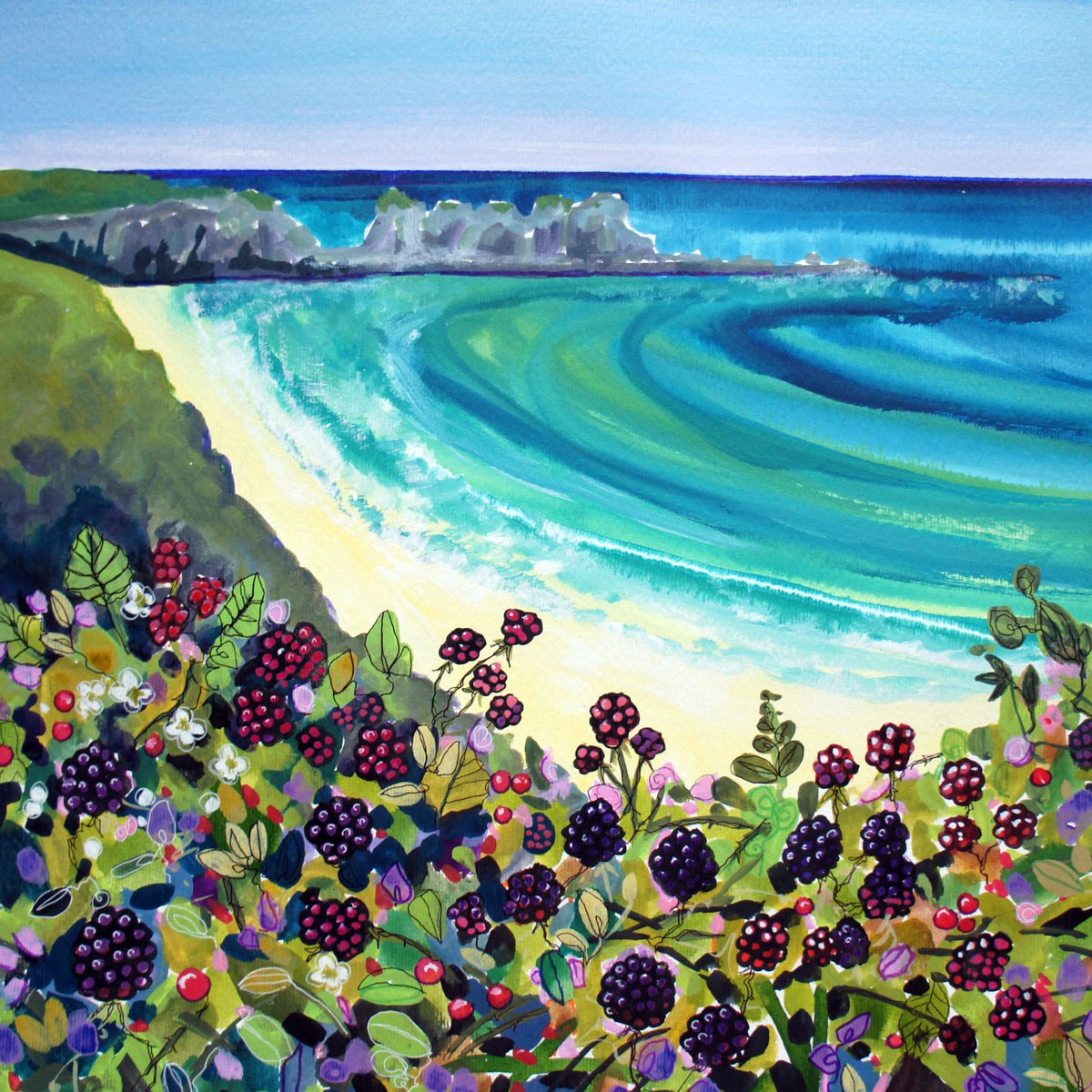 Late Summer Brambles - Cornwall by Julia Rigby