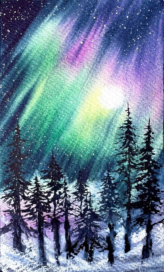 Unique Post card Aurora Boreal