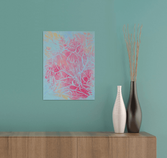 Frosty Sparks - Original Abstract Painting Art On Canvas Ready To Hang
