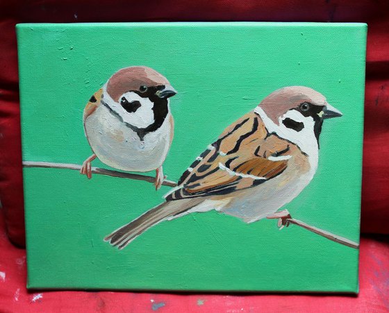 Two Waiting Sparrows