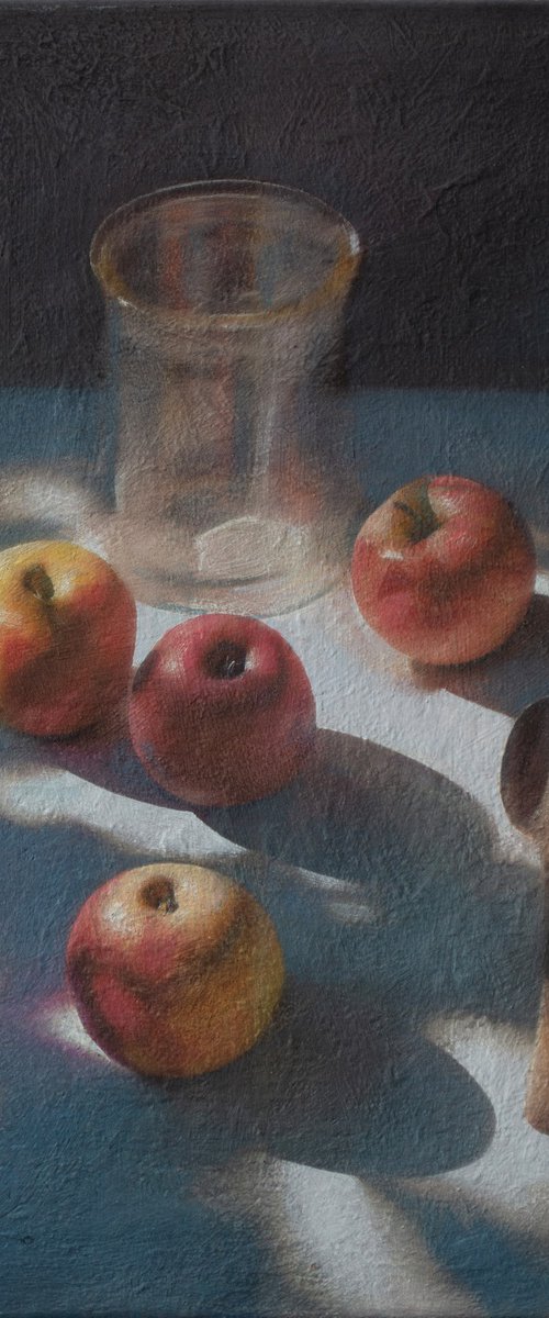 The Glass, Spoon and Apples by Andrejs Ko