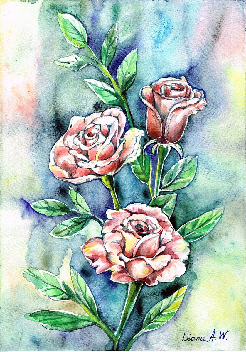 pink roses by Diana Aleksanian