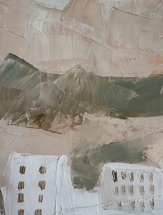 Coastal white mediterranean houses