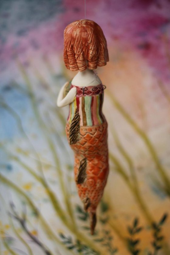 Little Redhead Mermaid, hanging sculpture from the "Underwater baroque" project