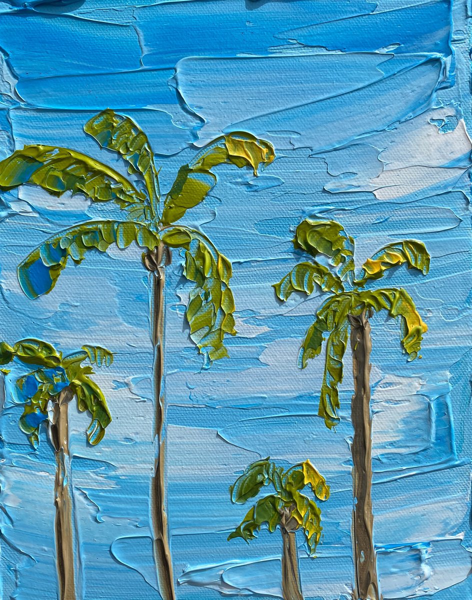 Impressionistic Landscape Acrylic Painting By Guzaliya Xavier, 8 X 10, Summer Vibes, Original Artwork