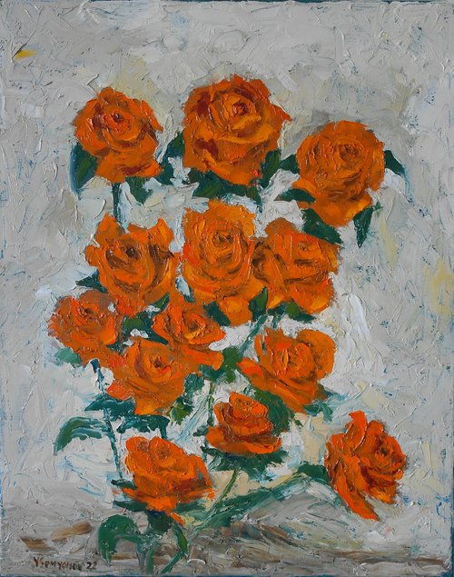 Orange Roses by Juri Semjonov