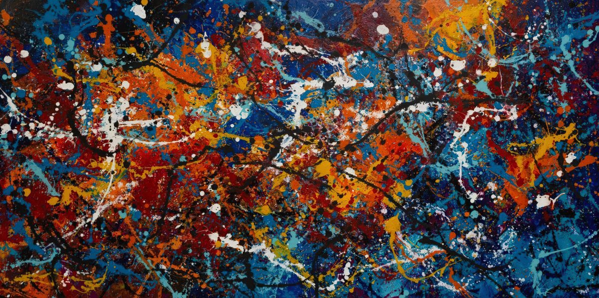 Abstract Acrylic Painting By Art By Catalin, 59 X 30, Love And Desire 103, Original Artwork