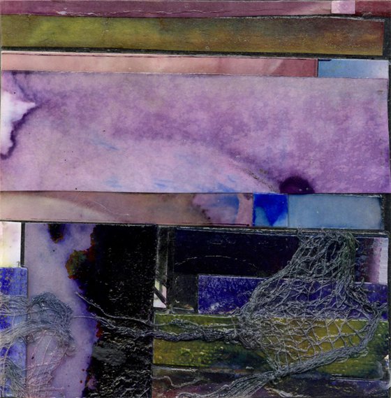 2-Sided Abstract Collage 15 - Mixed Media art by Kathy Morton Stanion