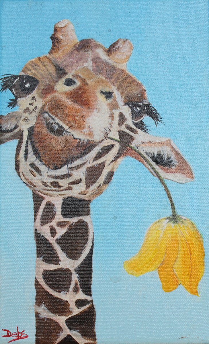 Impressionistic Animal Oil Painting By Debbie Young, 6 X 10, Geoffry, Original Artwork
