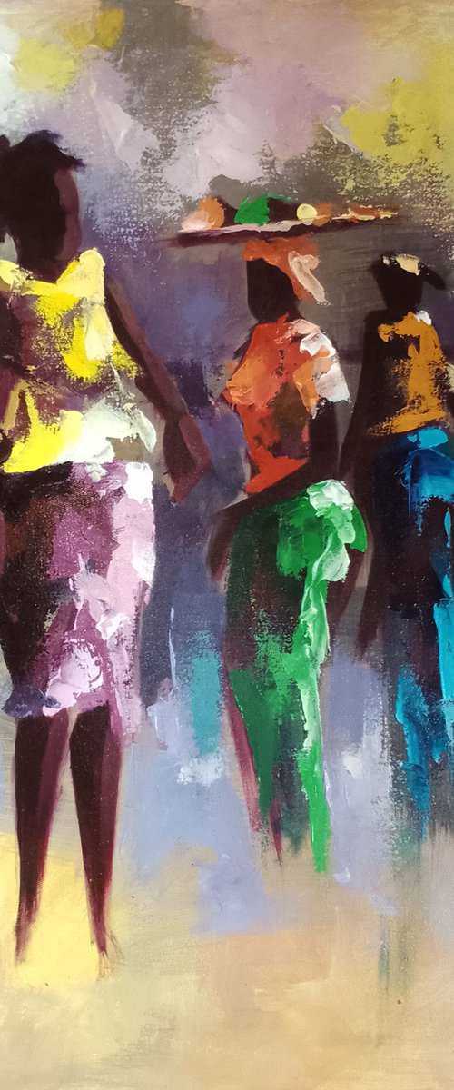 Shadows of the village market by Alex Mensah