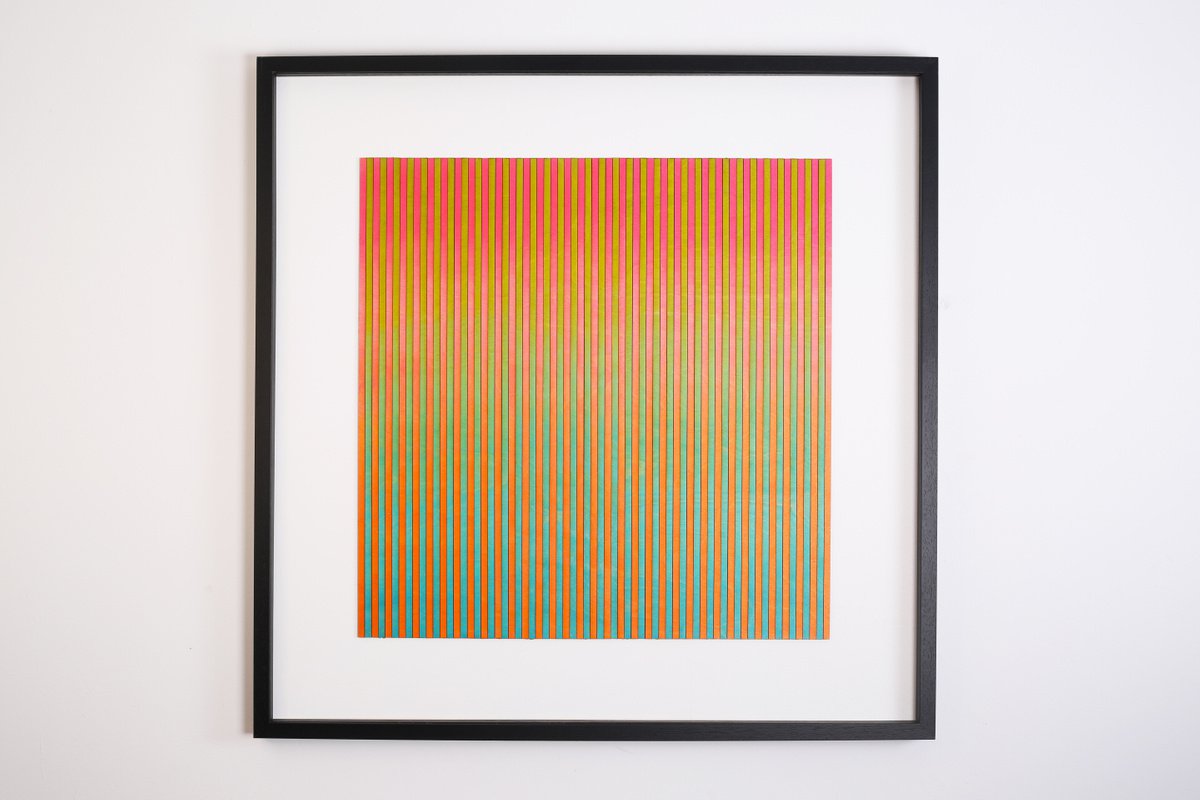 Large Scale striped Colour Gradient Landscape original artwork by Amelia Coward