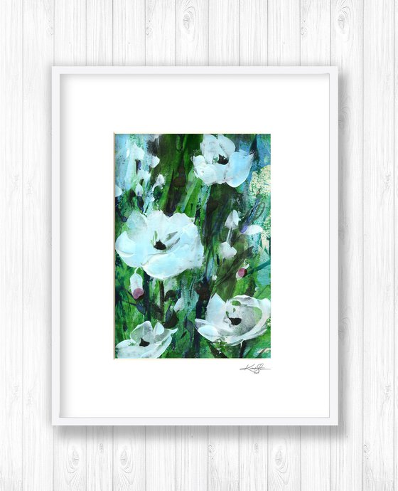 Abstract Floral Collection 5 - 3 Flower Paintings in mats by Kathy Morton Stanion