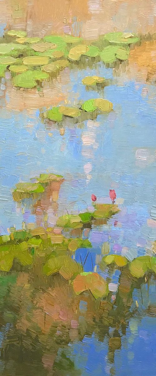 Nympheas, Original oil Painting, Large Size, Handmade artwork, One of a Kind by Vahe Yeremyan