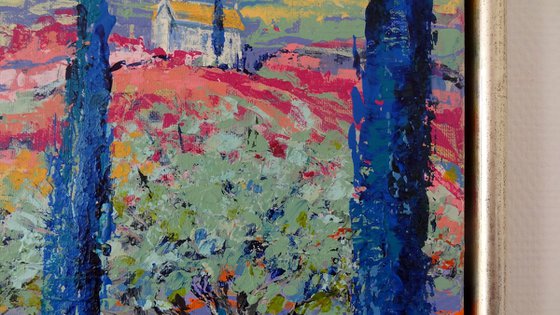 Blue cypresses