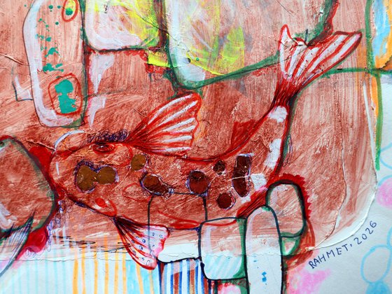 Fantasy with Flowers 334  paper 59x42cm