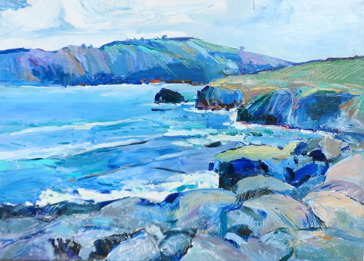 Impressionistic Landscape Oil Painting By Yehor Dulin, 28 X 20", " Music Of Silence ", Original Artwork