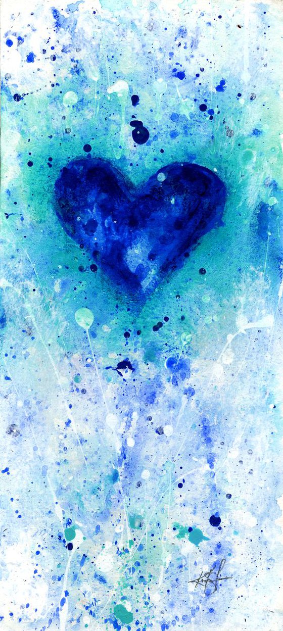 Heart Of Blues 55 - Abstract Heart painting by Kathy Morton Stanion