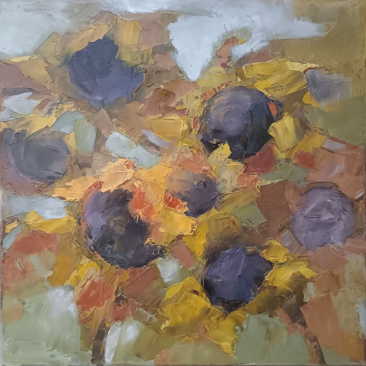 Expressive Oil Painting , The Chatty Ones By Emilia Milcheva, 20 X 20, Artwork For Sale On Artfinder