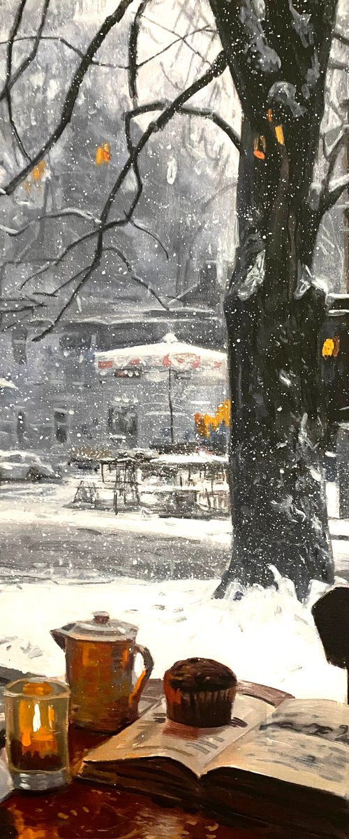 Snowfall by the Window by Paul Cheng