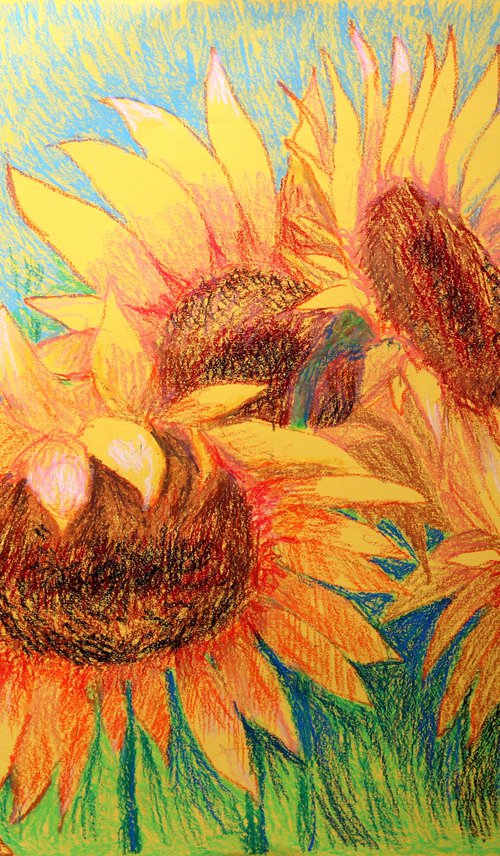 My Beautiful Sunflowers by Rakhmet Redzhepov