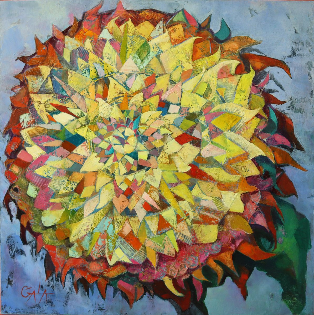 Expressive Oil Painting , Sun By Galya Koleva, 22 X 22, Artwork For Sale On Artfinder