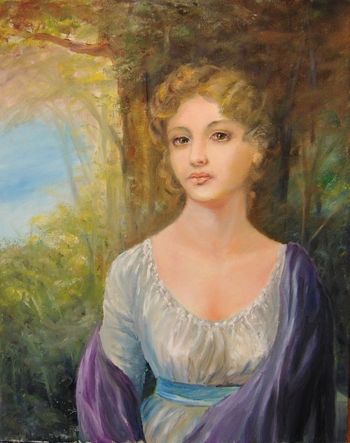 Young lady's portrait by Mikhail  Nikitsenka
