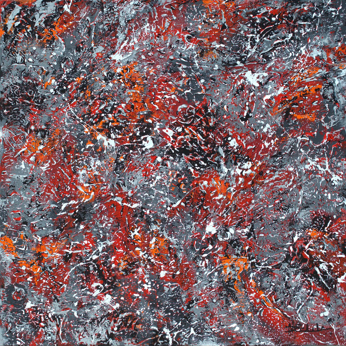 Organic Abstract Acrylic Painting By Nancy Eckels, 36 X 36", Unbridled, Original Artwork