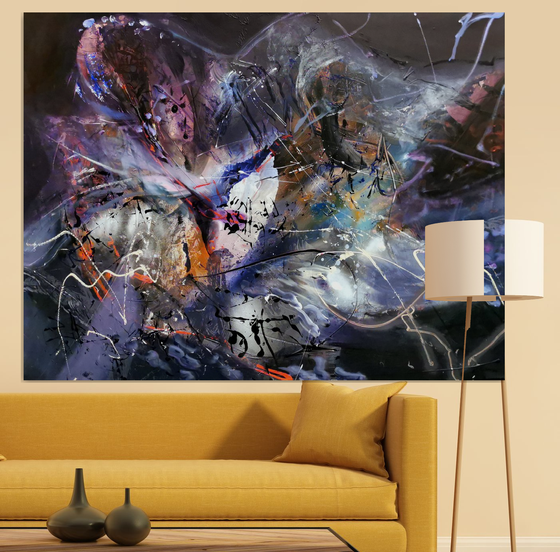 Stunning colors combination gigantic xxl abstract painting flyer by O Kloska