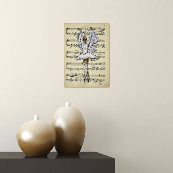 Ballerina XXXI- Vintage Music Page, GIFT idea