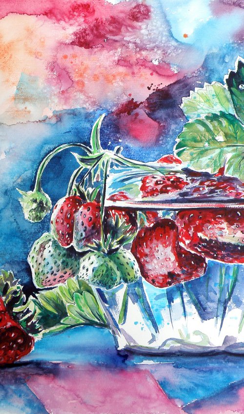 Still life with strawberry by Kovács Anna Brigitta