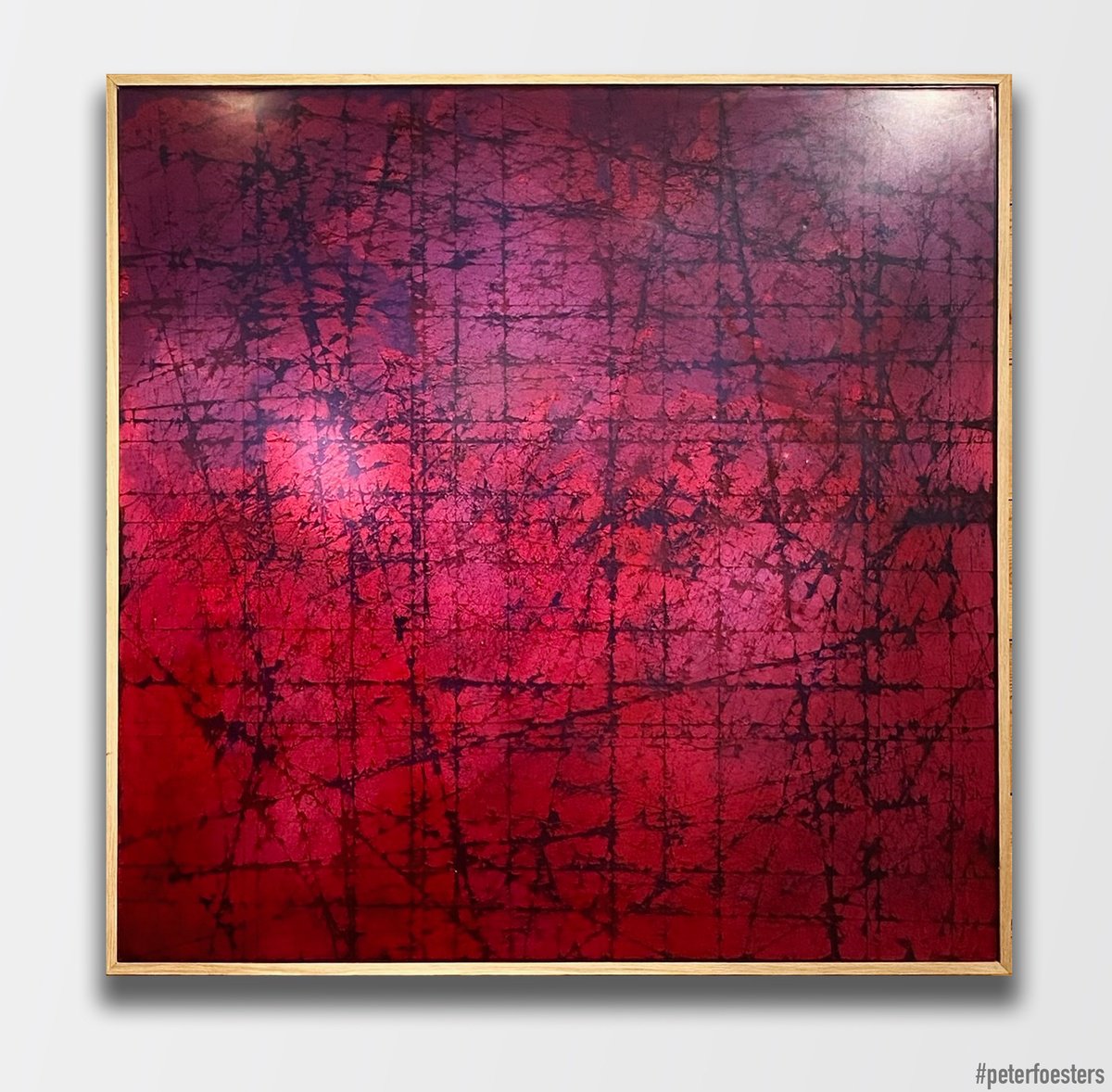 Geometric Abstract Painting By Peter Foesters, 48 X 48", Forest Fire, Original Artwork