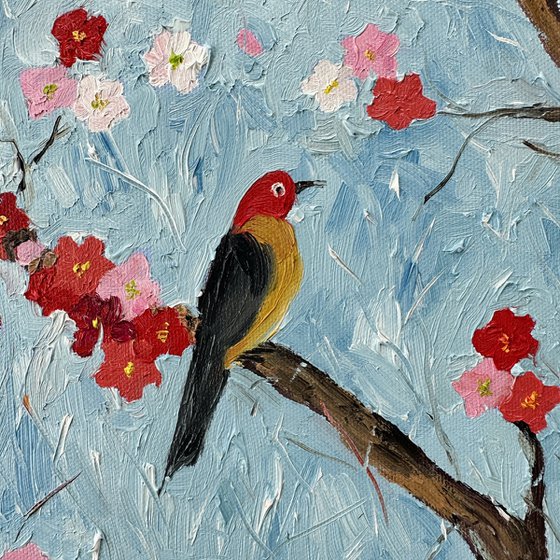 Blooming Tree and Birds