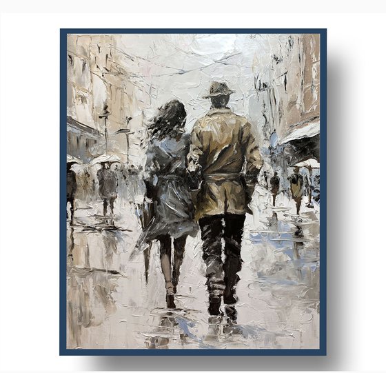 Love couple, shared path.