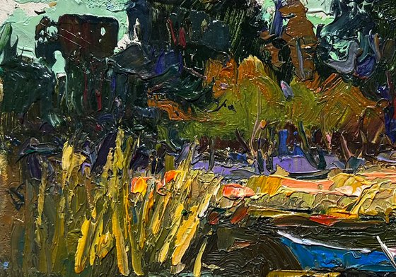 I swim to the river bank