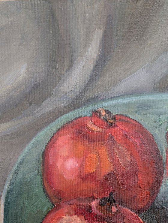 Pomegranates in Turquoise Bowl