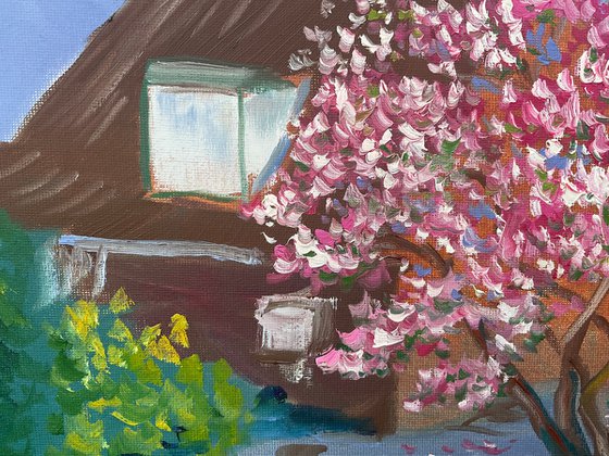 Blooming magnolia in Dalen