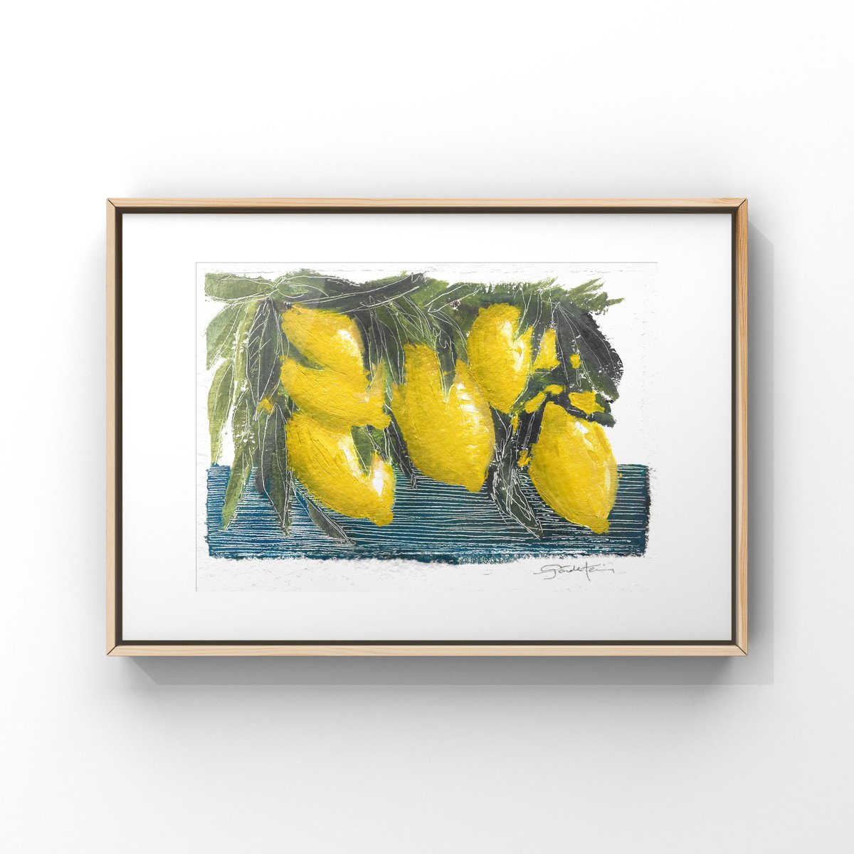 Expressive Landscape Oil Painting By Gozde Temiz Istanbul, 12 X 9, Lemons, Original Artwork